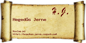 Hegedűs Jerne névjegykártya